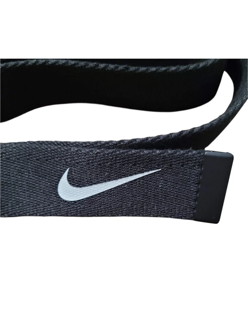 Nike Web Belt Black White Swoosh Adjustable One Size Unisex